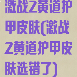 激战2黄道护甲皮肤(激战2黄道护甲皮肤选错了)