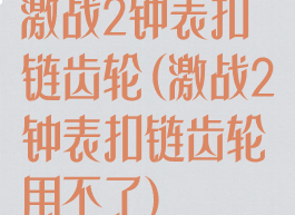 激战2钟表扣链齿轮(激战2钟表扣链齿轮用不了)