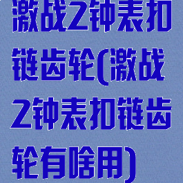 激战2钟表扣链齿轮(激战2钟表扣链齿轮有啥用)