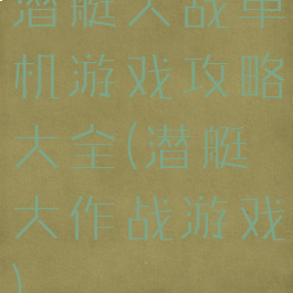 潜艇大战单机游戏攻略大全(潜艇大作战游戏)