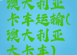 澳大利亚卡车运输(澳大利亚大卡车)