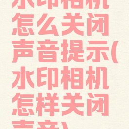 水印相机怎么关闭声音提示(水印相机怎样关闭声音)