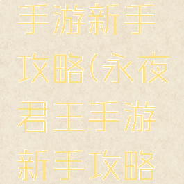 永夜君王手游新手攻略(永夜君王手游新手攻略视频)