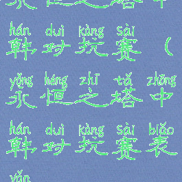 永恒之塔中韩对抗赛(永恒之塔中韩对抗赛表演)