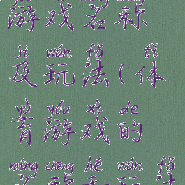 民间体育游戏名称及玩法(体育游戏的名称和玩法)