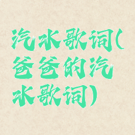 汽水歌词(爸爸的汽水歌词)