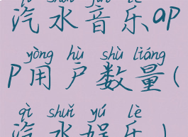 汽水音乐app用户数量(汽水娱乐)