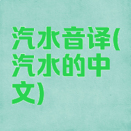汽水音译(汽水的中文)