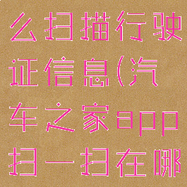 汽车之家怎么扫描行驶证信息(汽车之家app扫一扫在哪里)
