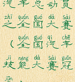 汽车总动员之全国大赛(全国汽车技能大赛冠军)