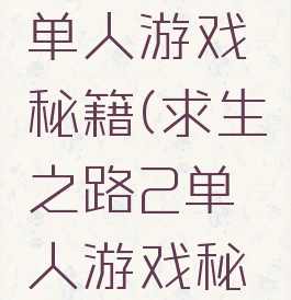 求生之路单人游戏秘籍(求生之路2单人游戏秘籍)