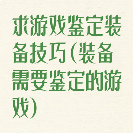 求游戏鉴定装备技巧(装备需要鉴定的游戏)