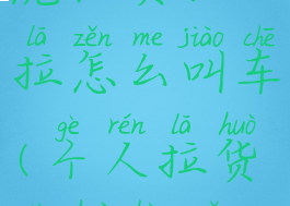 沈阳货拉拉怎么叫车(个人拉货电话号码)