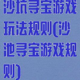 沙坑寻宝游戏玩法规则(沙池寻宝游戏规则)