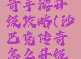 沙巴克传奇手游升级攻略(沙巴克传奇怎么升级快)