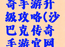 沙巴克传奇手游升级攻略(沙巴克传奇手游官网沙巴克)