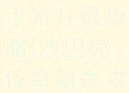 沙巴克传奇手游升级攻略(沙巴克传奇氪金攻略)