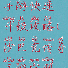 沙巴克传奇手游快速升级攻略(沙巴克传奇手游官网沙巴克)