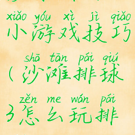 沙滩排球3小游戏技巧(沙滩排球3怎么玩排球)