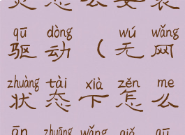 没网驱动精灵怎么安装驱动(无网状态下怎么安装网卡驱动)