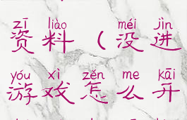 没进游戏怎么开对面的资料(没进游戏怎么开对面的资料库)