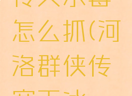 河洛群侠传天水毒蟾怎么抓(河洛群侠传寒玉冰蟾在哪)