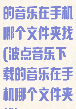 波点音乐下载的音乐在手机哪个文件夹找(波点音乐下载的音乐在手机哪个文件夹找)