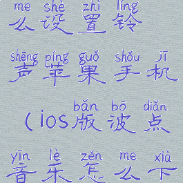 波点音乐怎么设置铃声苹果手机(ios版波点音乐怎么下载歌曲)