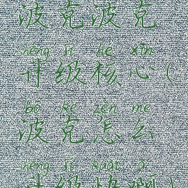 波克波克升级核心(波克怎么升级快啊)