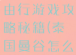 泰国曼谷自由行游戏攻略秘籍(泰国曼谷怎么玩)