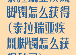 泰拉瑞亚疾风脚镯怎么获得(泰拉瑞亚疾风脚镯怎么获得种子)