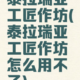 泰拉瑞亚工匠作坊(泰拉瑞亚工匠作坊怎么用不了)