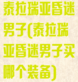 泰拉瑞亚昏迷男子(泰拉瑞亚昏迷男子买哪个装备)