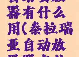 泰拉瑞亚自动安放器有什么用(泰拉瑞亚自动放置器有什么用)