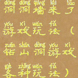 洞洞墙来了游戏玩法(钻山洞游戏各种玩法)