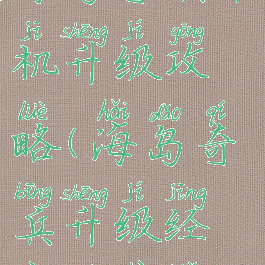 海岛奇兵单机升级攻略(海岛奇兵升级经验对照表)