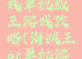 海贼王游戏单机版王游戏攻略(海贼王pc单机游戏)