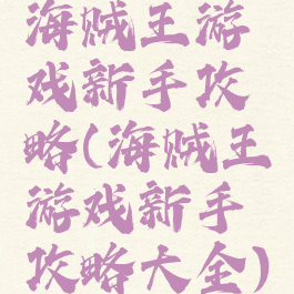 海贼王游戏新手攻略(海贼王游戏新手攻略大全)