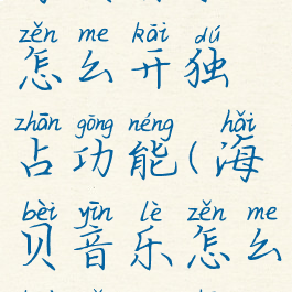 海贝音乐怎么开独占功能(海贝音乐怎么开启独占)