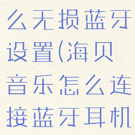 海贝音乐怎么无损蓝牙设置(海贝音乐怎么连接蓝牙耳机)