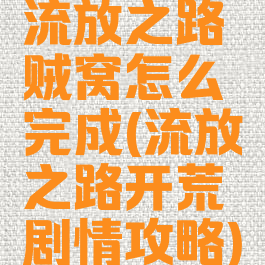 流放之路贼窝怎么完成(流放之路开荒剧情攻略)