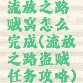 流放之路贼窝怎么完成(流放之路盗贼任务攻略)