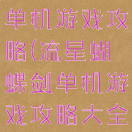 流星蝴蝶剑单机游戏攻略(流星蝴蝶剑单机游戏攻略大全)