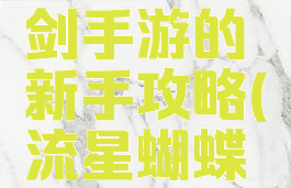 流星蝴蝶剑手游的新手攻略(流星蝴蝶剑攻略)