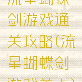 流星蝴蝶剑游戏通关攻略(流星蝴蝶剑游戏关卡)