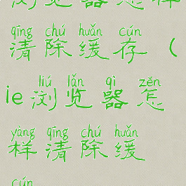 浏览器怎样清除缓存(ie浏览器怎样清除缓存)