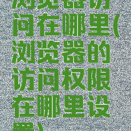 浏览器访问在哪里(浏览器的访问权限在哪里设置)