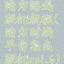 浩方游戏联机教程(浩方对战平台怎么联机cs1.6)