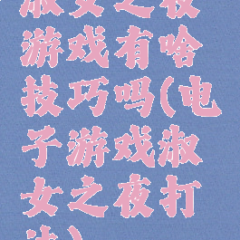 淑女之夜游戏有啥技巧吗(电子游戏淑女之夜打法)