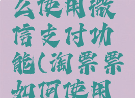 淘票票怎么使用微信支付功能(淘票票如何使用微信支付)